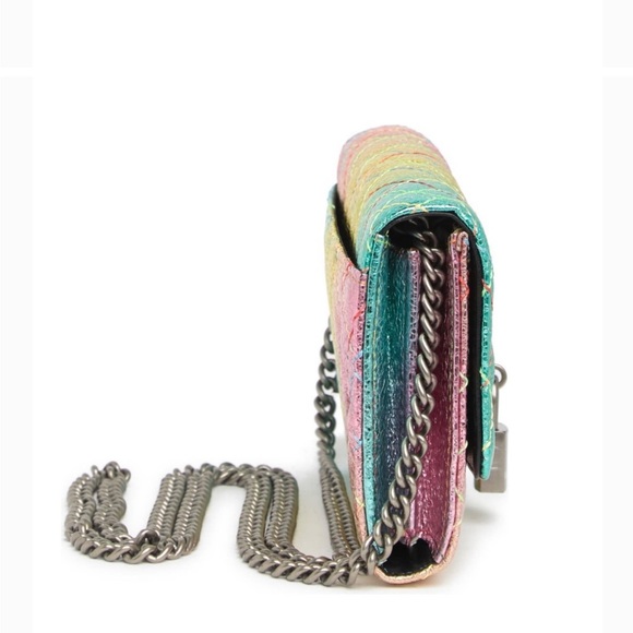 Kurt Geiger London Brixton Metallic Leather Wallet on chain NWT - Picture 5 of 10